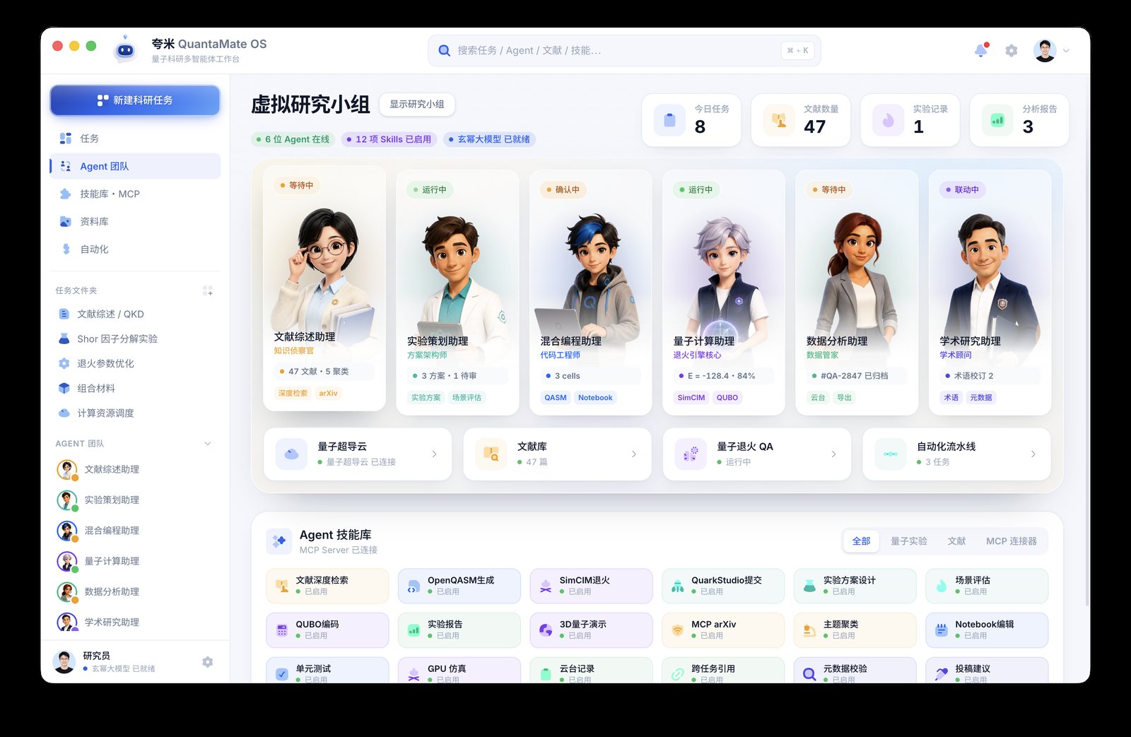 QUANTAMATE OS — VIRTUAL RESEARCH GROUP · 虚拟研究小组